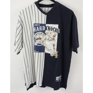 Vintage 1992 Hard Knocks New York Men 2XL Short Sleeve White Blue Baseball Shirt